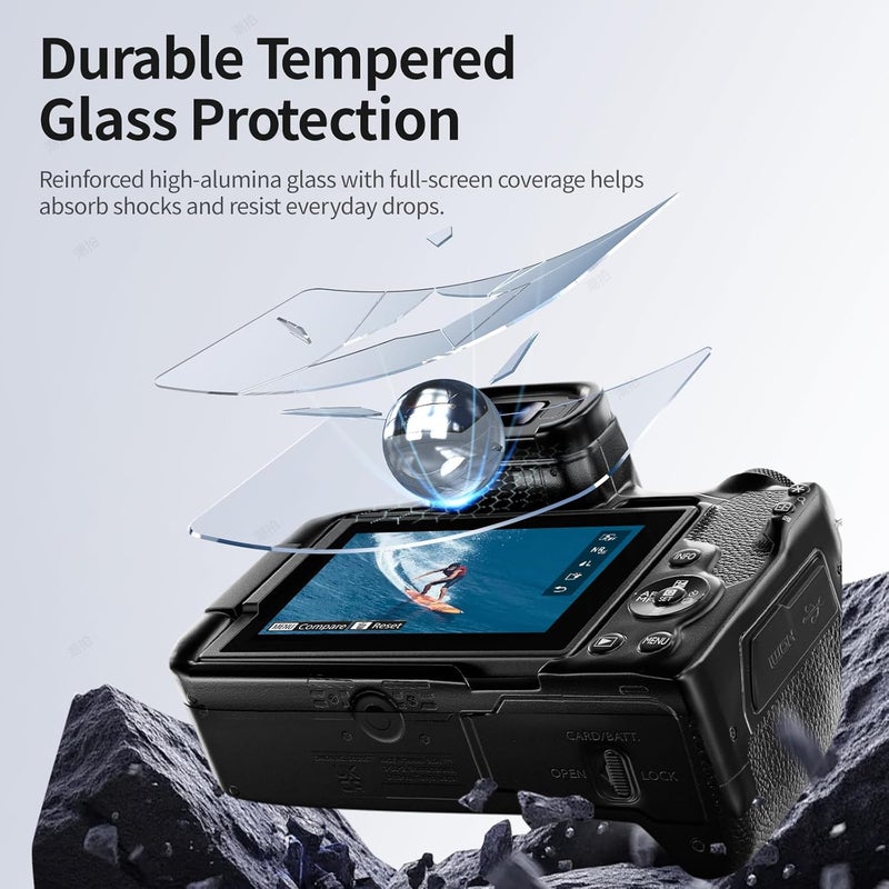 CHAOIP Screen Protector for Canon EOS R10 Camera, 9H Tempered Glass, Anti-Scratch, Anti-Fingerprint, Bubble-Free, Easy Installation with Positioning Tool, High Definition, [1 Pack] - Image 2